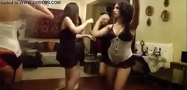  Arabian girlfriends dancing in lingerie